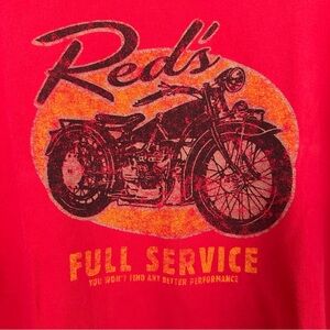 Fossil Brand Shirt Mens 2XL Red’s Full Service Motorcycle Graphic Tee Vtg Red